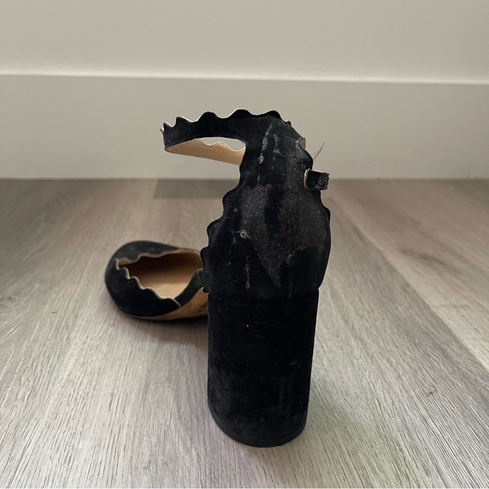 Single Chloé Lauren Suede Ballerina Pump – Charcoal Black (Left Shoe Only) - Picture 3 of 5